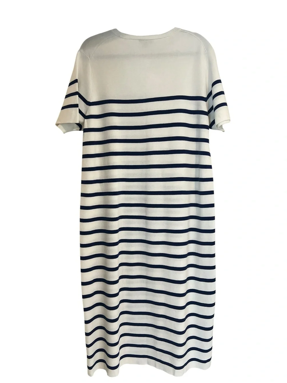 J.Crew Nautical Vacation Resort Wear Cream and Navy Striped Knit Tee Dress- 2X